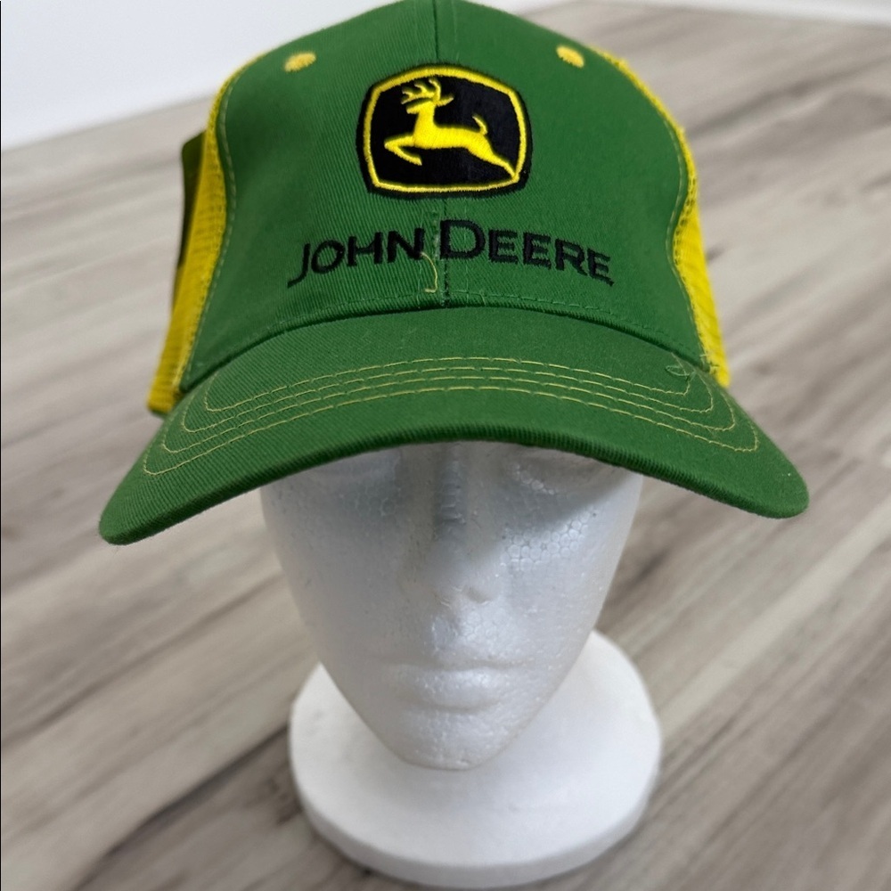 John Deere Green and Yellow Mesh Cap Trucker Hat - Picture 3 of 9